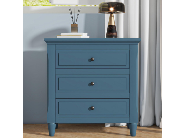 U_Style 28''Pine Wood Nightstand With 3 Drawers And Smooth Gliding Rails,Simple Bedside Cabinet With Metal Handle, Minimalist Sofa Side Table With...