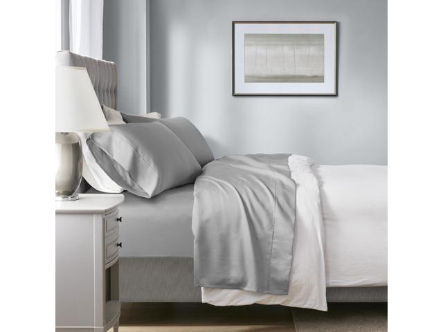 4-Piece Full HeiQ Smart Temperature Cotton Blend Sheet Set, Grey