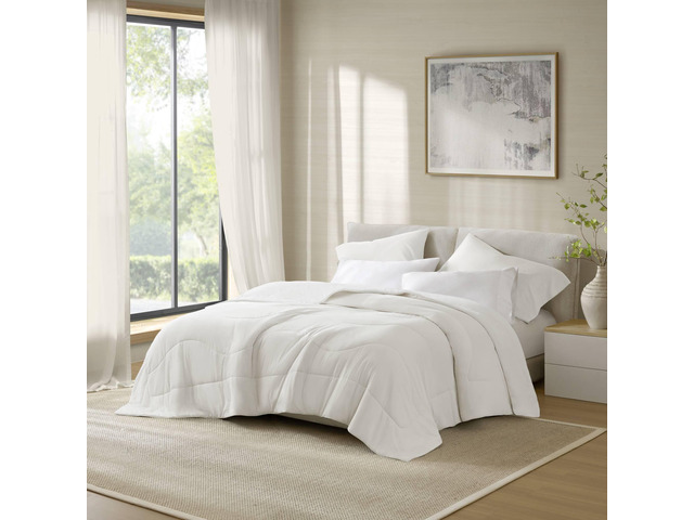 1-Piece Full/Queen Reversible Tencel Comforter Blanket,White