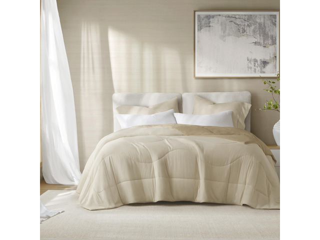 1-Piece King/Cal King Reversible Tencel Comforter Blanket,Linen
