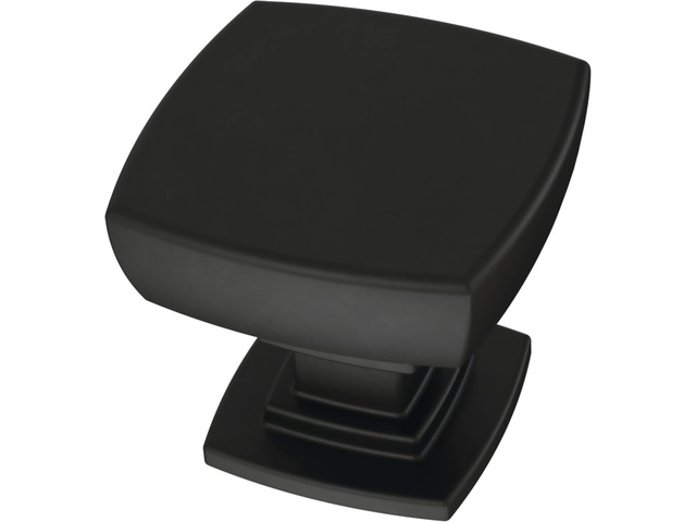 (10-Pack) Square Matte Black Cabinet Knobs for Dressers, Drawers, Kitchen Cabinet Door, Vanity, Furniture, Closet Knobs, 1-1/8 Inch Parow
