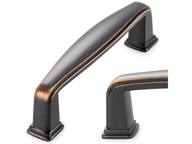 10 Pack 3 in Oil Rubbed Bronze Cabinet Pulls, Drawer Handles 1817 Solid, Sturdy, Comfortable, Arch Hardware, Brushed Bronze Kitchen Cabinet...