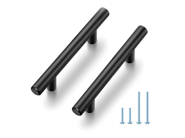 Matte Black Cabinet Pulls Drawer Pulls, 3 Inch CC, 30 Pack 5 Inch Length Stainless Steel Pulls, Smooth Bar Grip, Kitchen Cabinet Upgrade, For...