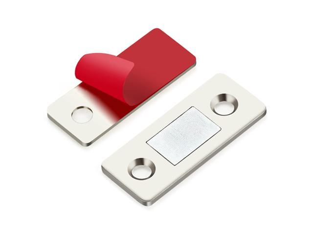 Ultra Thin Cabinet Magnetic Door Catch Stainless Steel,Satin Nickel,12 Pack Cabinet Magnets Adhesive Drawer Latch, Stick-On Mount, For Cabinets,...