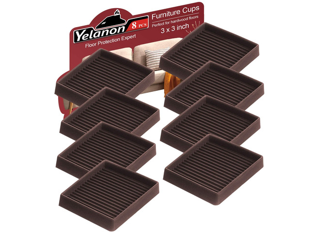 Non Slip Furniture Pads for Hardwood Floors -8 Pcs 3 Furniture Coasters Cups, Anti Skid Furniture Grippers Rubber Feet, Floor Protectors for...