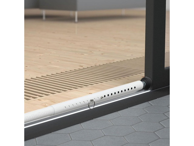 Sliding Door Security Bar17-50 inch Adjustable Patio Door Security bar with Rubber Tips Apartment Bedroom Bottom of Door Heavy Duty Interior White