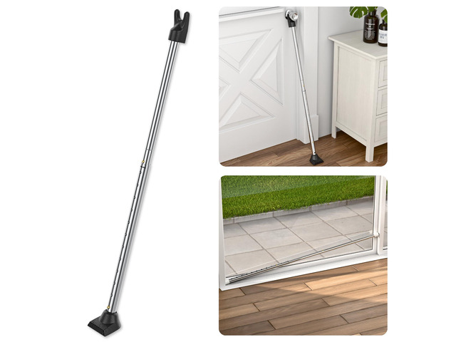 3-in-1 Door Security Bar, Security Door Stoppers & Door Barricade Heavy Duty Adjustable Iron Security Lock Bar for Home Defense, Apartment &...