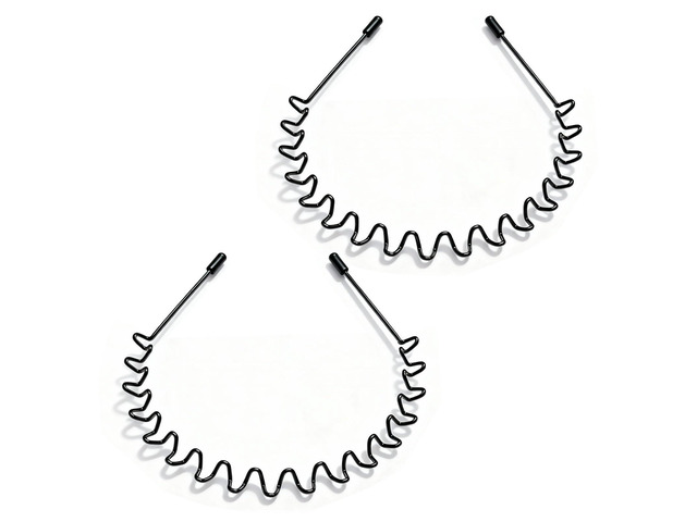 Asltw 2 PCS Metal Hair Band for Men Headband Women Bands, Head Bands for Women's Hair Non Slip, Unisex Black Simple Fashion Hair Bands, Outdoor...