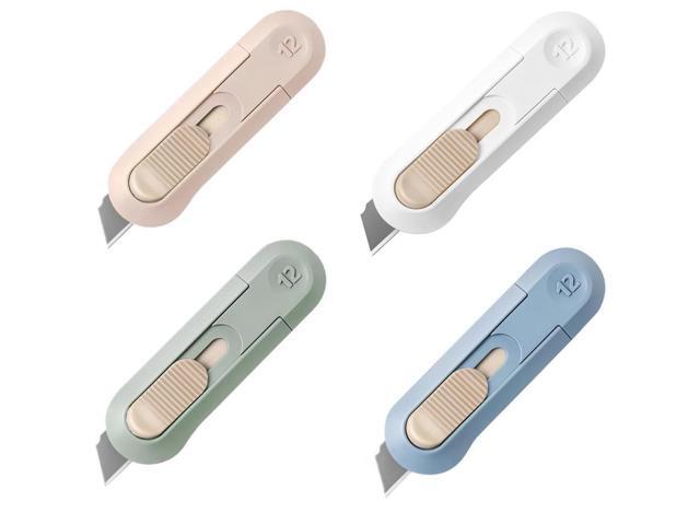 4pcs Utility Knife,SK5 Retractable Blade Duty Box Cutter Letter Opener, Razor Sharp Cartons Cardboard Cutter Knife Perfect for Paper, Sewing,...