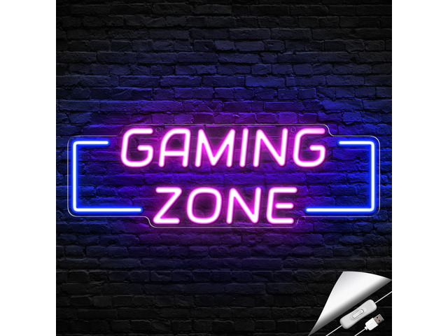Game Zone Neon Signs for Gaming Room Decor - LED Light Neon Sign for Teens Bedroom Decorations - Best Gamer Gifts for Boys, Kids