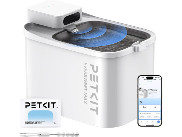 PETKIT EVERSWEET MAX Cordless Cat Water Fountain with Motion Sensor 101 oz/3L Pet Fountain for Cats Dogs Inside, Automatic Cat Water Dispenser...