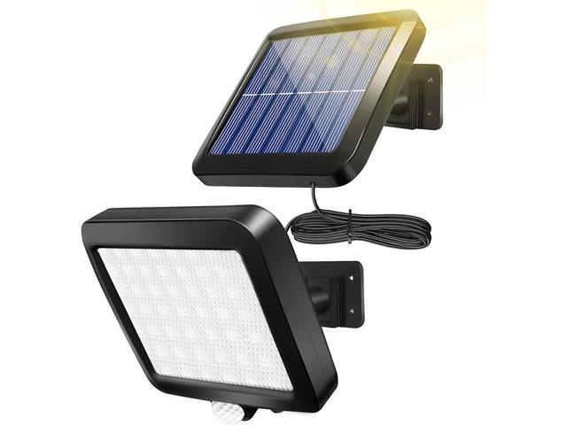 Solar Wall Lights Outdoor with Motion Sensor, 56 LEDs Ultra Bright IP65 Waterproof Separable Solar Porch Light, 16.4 ft Cord Security Light for...