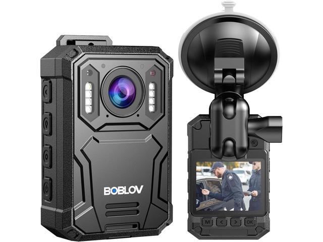BOBLOV KJ23Pro 2K 128GB Body Worn Camera with Night Vision, 4000mAh Battery 15 Hours Continuous Recording, with Car Suction for Dashcams, Law...