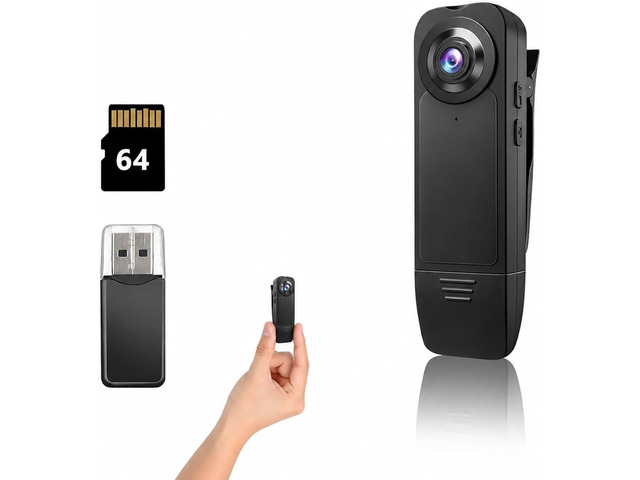 Mini Body Camera with Audio and Video Recording, POV Camera with 64G Card Body Worn Cam,Wearable Patrol Video Recording Camcorder With Night...