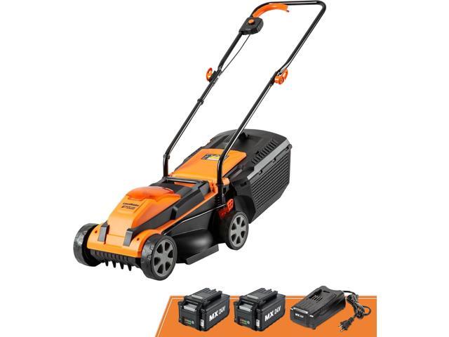 LawnMaster CLM2413A Cordless 13-Inch Lawn Mower 24V Max with 2X4.0Ah Battery and a Charger