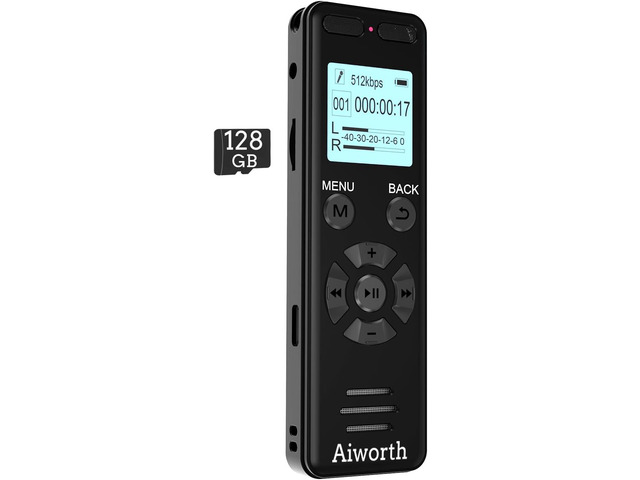 136GB Digital Voice Recorder Voice Activated Recorder for Lectures Meetings - aiworth 9860 Hours Sound Audio Recorder Dictaphone Recording Device...