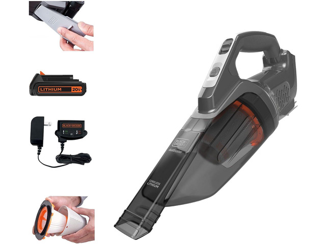 BLACK+DECKER 20V dustbuster Small Vacuum Cleaner Portable Vacuum Hand Held Cordless for Home and Car, Includes Rechargeable Battery (BCHV001C1)