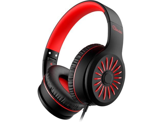 ELECDER i45 Kids Headphones Wired, On-Ear Headphones for School Teens, Red Foldable Portable, 1.5M Cord Headphone Stereo Aux Jack 3.5mm Headset...