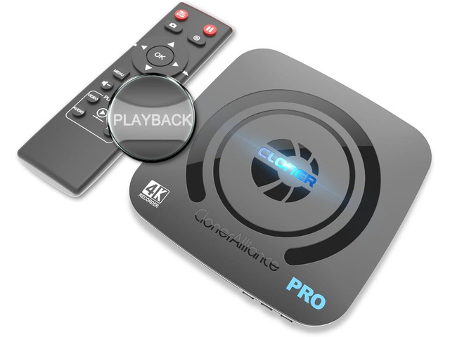 ClonerAlliance UHD Pro, 4K Video Recorder, HDMI Capture DVR with H.265/H.264 Codec, Cinematic 24fps Recording(Up to 30fps), 4K@60fps Passthrough,...