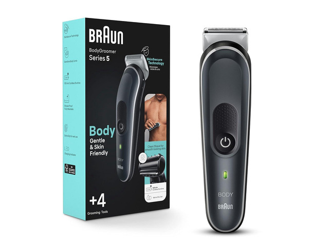 Braun Body Groomer Series 5 5360, Body Groomer for Men, for Chest, Armpits, Groin, SkinSecure Technology for Gentle Use and Clean Shave Attachment,...