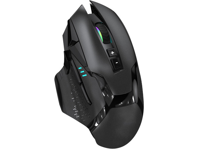Wireless Bluetooth Mouse for Laptop Thumb Rest Ergonomic - 4000DPI Rechargeable 10 Buttons/Shortcuts USB-C RGB Silence, Right Hand up for 3 Devices...