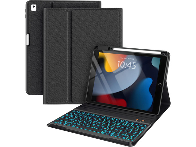 BLUTLOTUS Keyboard case for iPad 9th/8th/7th Generation 10.2 Inch - Backlit Wireless Detachable Folio Keyboard Cover with Pencil Holder for iPad...