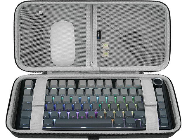 GEEKRIA 75% 84-Key Gaming Keyboard Case, Hard Shell Travel Carrying Bag, Compatible with Keychron K2 / K2 HE, Logitech POP Keys/MX Mechanical Mini,...