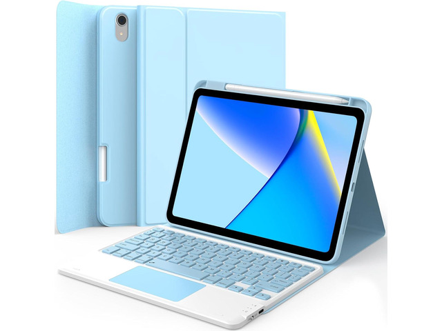 GreenLaw Compatible for iPad 11th(A16)/10th Generation Case with Keyboard Detachable Keyboard Case, 7-Color Backlit, Precision Touchpad, Built-in...
