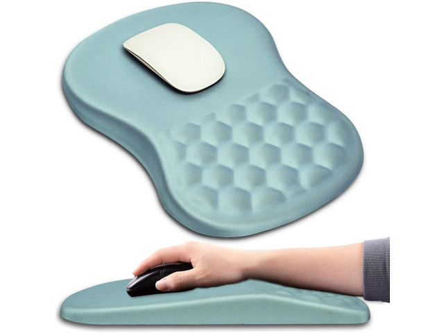 Hokafenle Ergonomic Mouse Pad Wrist Support with Massage Design, Wrist Rest Pain Relief Mousepad with Memory Foam & Non-Slip PU Base, Mouse Pads for...