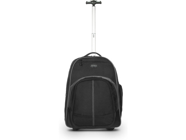 Targus 16 Inch Compact Rolling Backpack, Black - Wheeled Travel Bag Fits Laptops Up to 16