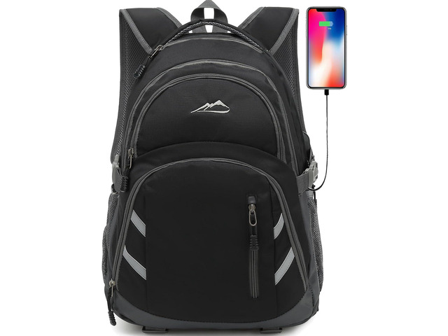 ProEtrade Extra Large Backpack Bookbag for College Laptop Travel, Fit Laptop Up to 17 inch with USB Charging Port Multi Compartment Anti theft,...