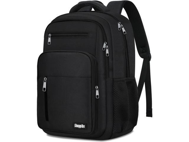 Skaypibs Black Backpack for Men Women, Laptop Travel Backpacks with Reinforced Straps, School Backpack for Boys Girls Teens, Water Resistent Book...