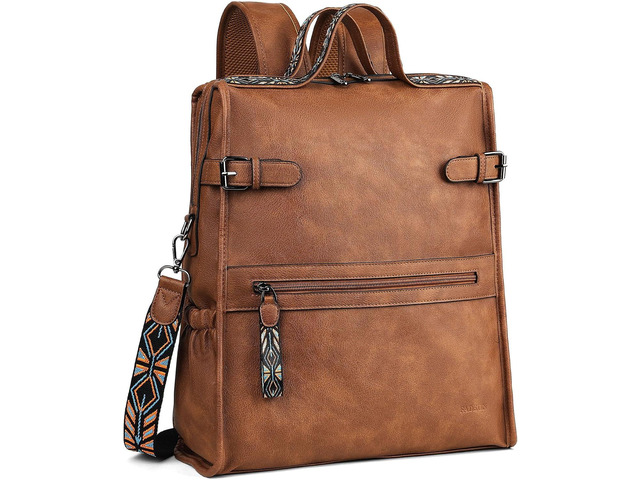 15.6 Inch Laptop Backpack for Women, Designer Computer Bag Vegan Leather Backpack with Padded Sleeve Fits 13', 14' & 15.6' Laptops, Perfect for...