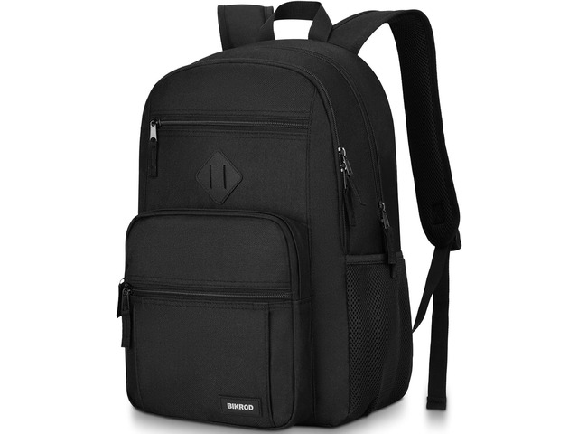 BIKROD Black Backpack for Men and Women, Backpack for School Teens Boys and Girls, Lightweight Casual High School Bookbag, Daily-use Travel Laptop...