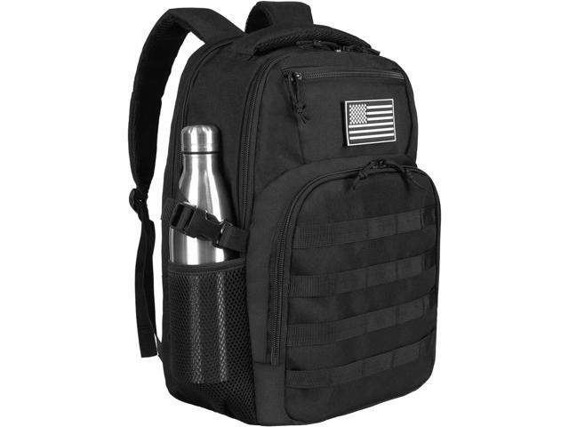 15.6'' Travel Laptop Backpack for Men, 30L Tactical College Backpacks with Water Pouches Both Sides, Portable Backpack for Men Women Business Work...