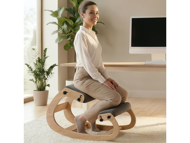Ergonomic Kneeling Chair with Adjustable Seats - Knee Chair for Posture Correction & Kneel Rocking Stool for Desk - Back Pain Relief for Home and...