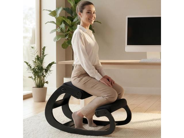 Ergonomic Kneeling Chair with Adjustable Seats - Knee Chair for Posture Correction & Kneel Rocking Stool for Desk - Back Pain Relief for Home and...