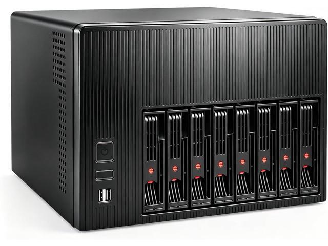 K7 8 Bay NAS Case, Computer Enclosures Compatible Micro-ATX Mini-ITX Motherboard, 3 x Fans, 8 x 2.5/3.5' Tray, Network Attached Storage Server for...