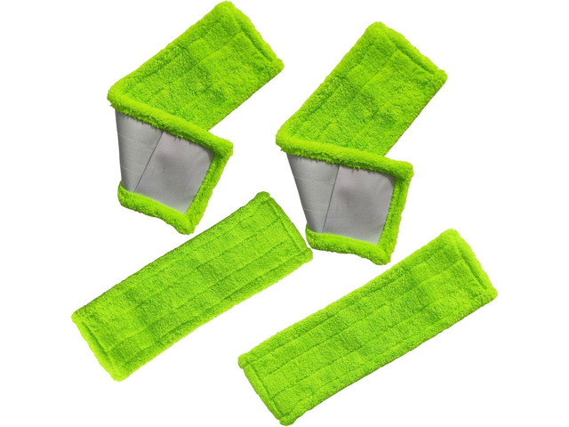 4 Pack Reusable Mop Pads Compatible with 3M Scotch-Brite M-005 Floor Mops, Microfiber Hardwood Floor Mop Pads Wet or Dry Use mop,Fit for Folding...