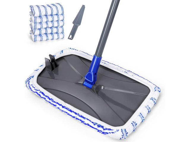 Masthome Microfiber Mop,Large Surface Flat Mop with 5 Reusable Pads,Hardwood Floor Mops for Dry and Wet Use,Microfiber Mops for Floor Cleaning-1...