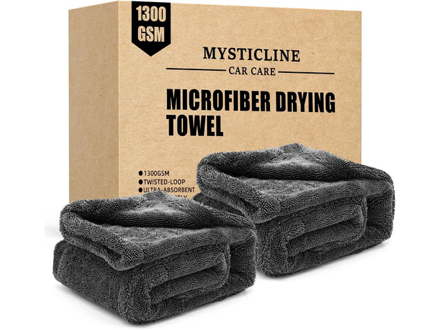 2 Pack 1300 GSM Car Drying Towel,Double-Sided Microfiber Towels for Cars(36' x 24'),Extra Large Ultra Absorbent,Without Residual Lint,Scratches or...