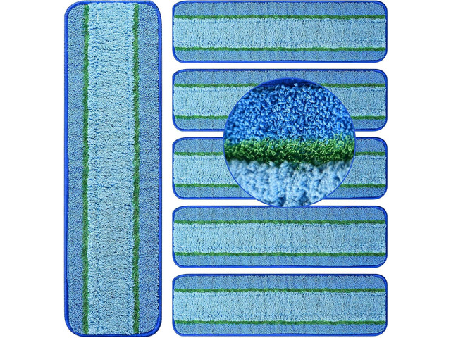 6 Pack Deep Clean Pads for Bona Family of Mops Washable & Reusable Microfiber Cleaning Pad for Hardwood and Multi-Surface