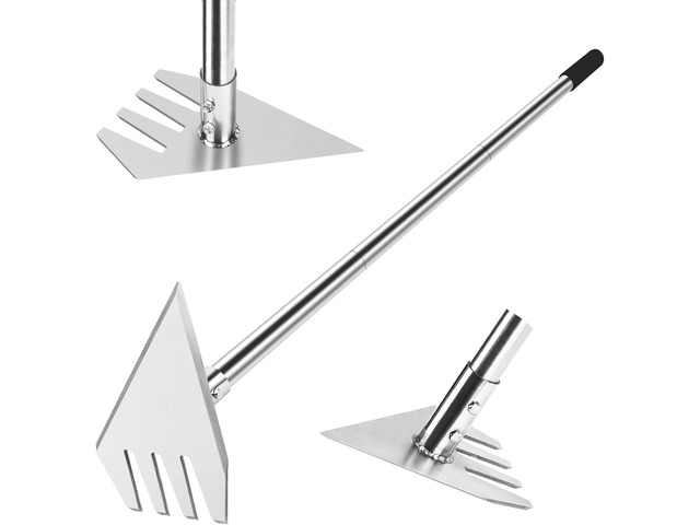 BARAYSTUS Garden Hoe Tool and Weeder, 56 Inch Ergonomic Long Handle Cultivator with Sharp Stainless Steel Blade, Heavy Duty Garden Hand Tiller for...