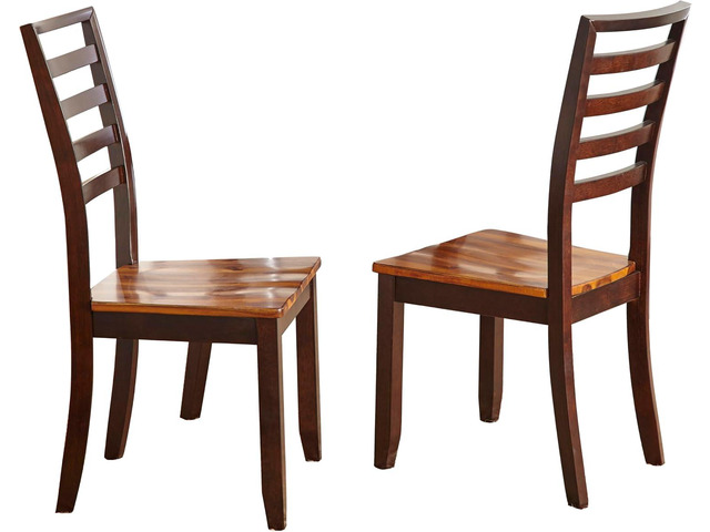 Steve Silver Company Abaco Side Solid Acacia and Hardwood, Set of 2 Chairs, Ergonomic Ladder Back, Scooped Seat for Comfort and Durability, 19' L x...