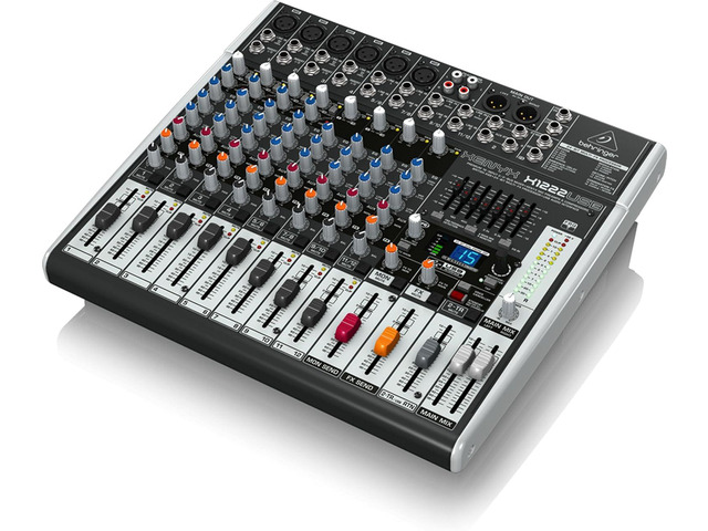 Behringer XENYX X1222USB Premium 16-Input 2/2-Bus Mixer with XENYX Mic Preamps and Compressors, British EQ, 24-Bit Multi-FX Processor and USB/Audio...