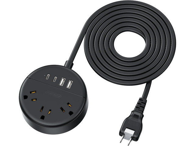 2 Prong Power Strip with 10ft Extension Cord, NTONPOWER 1875W/15A, 180° Rotating Plug, 2 Prong to 3 Prong Outlet Adapter, Wall Mountable, 3 AC...