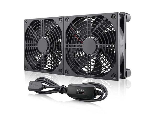 Wathai 240mm Router Cooling Fan for Computer Cooler Small Box 5V USB USB Powered Multi Speed Electronics Cooling Pad, Modem Receiver TV Box...