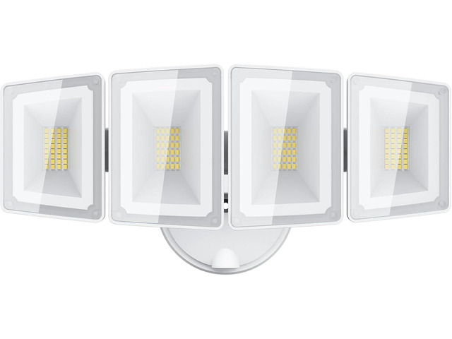 100W LED Flood Lights Outdoor Switch Controlled Security Lights 4 Heads USTELLAR 10000lm 4 Adjustable Heads 5000K Daylight IP65 Waterproof Super...
