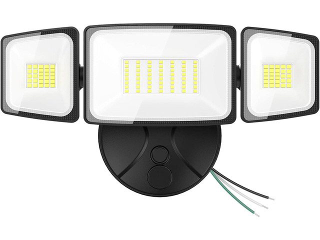Onforu 75W Flood Lights Outdoor, 7000LM Brightness Security Lights Switch Controlled, 3 Adjustable Heads, IP65 Waterproof, 6500K Wall Mount...