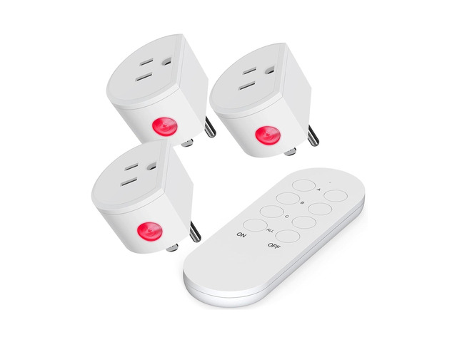 Wireless Remote Control Outlet, SURNICE Mini Remote Light Switch 10A/1200W for Christmas Lights, Up to 130 FT Long Range, FCC and ETL Certified